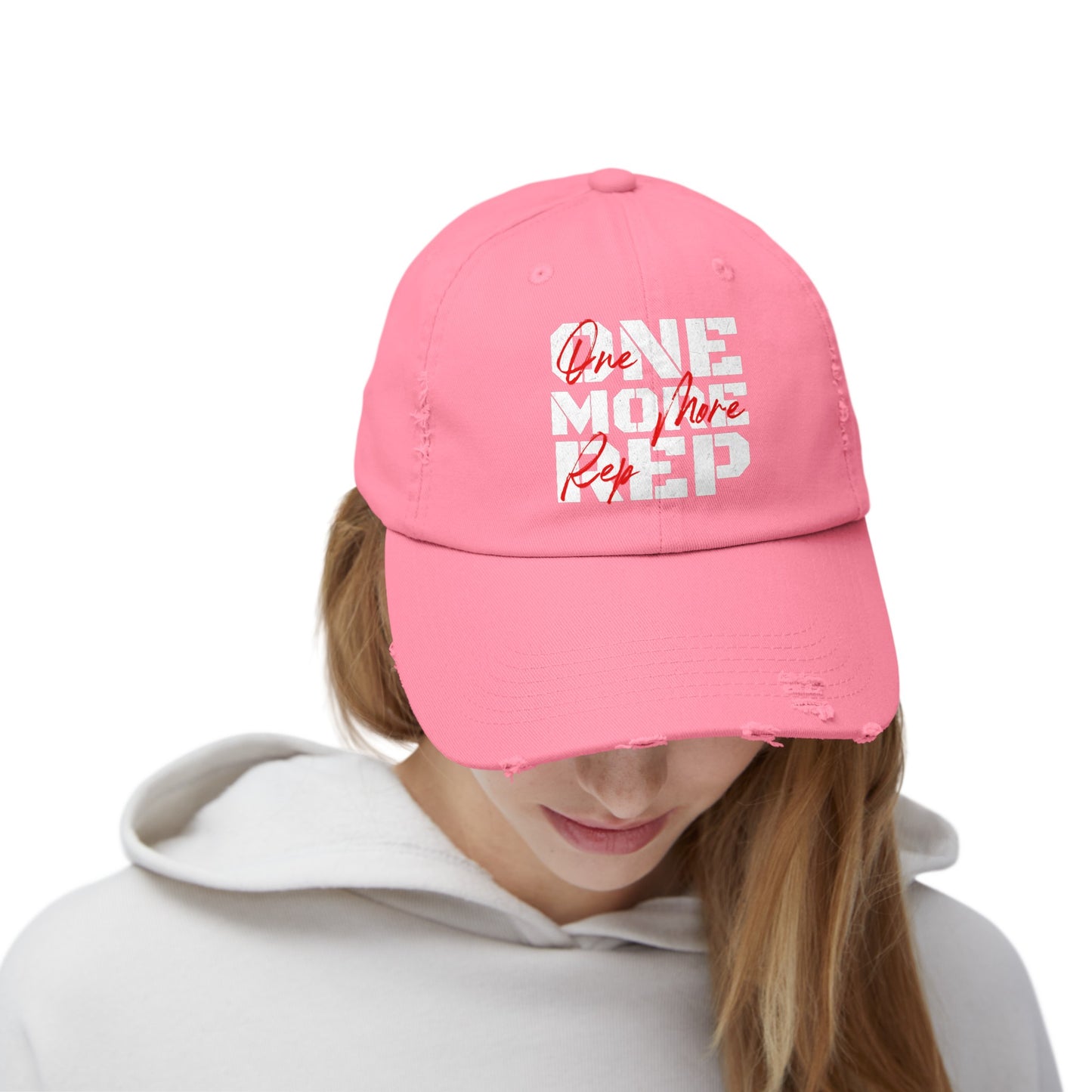 One More Rep Unisex Distressed Cap