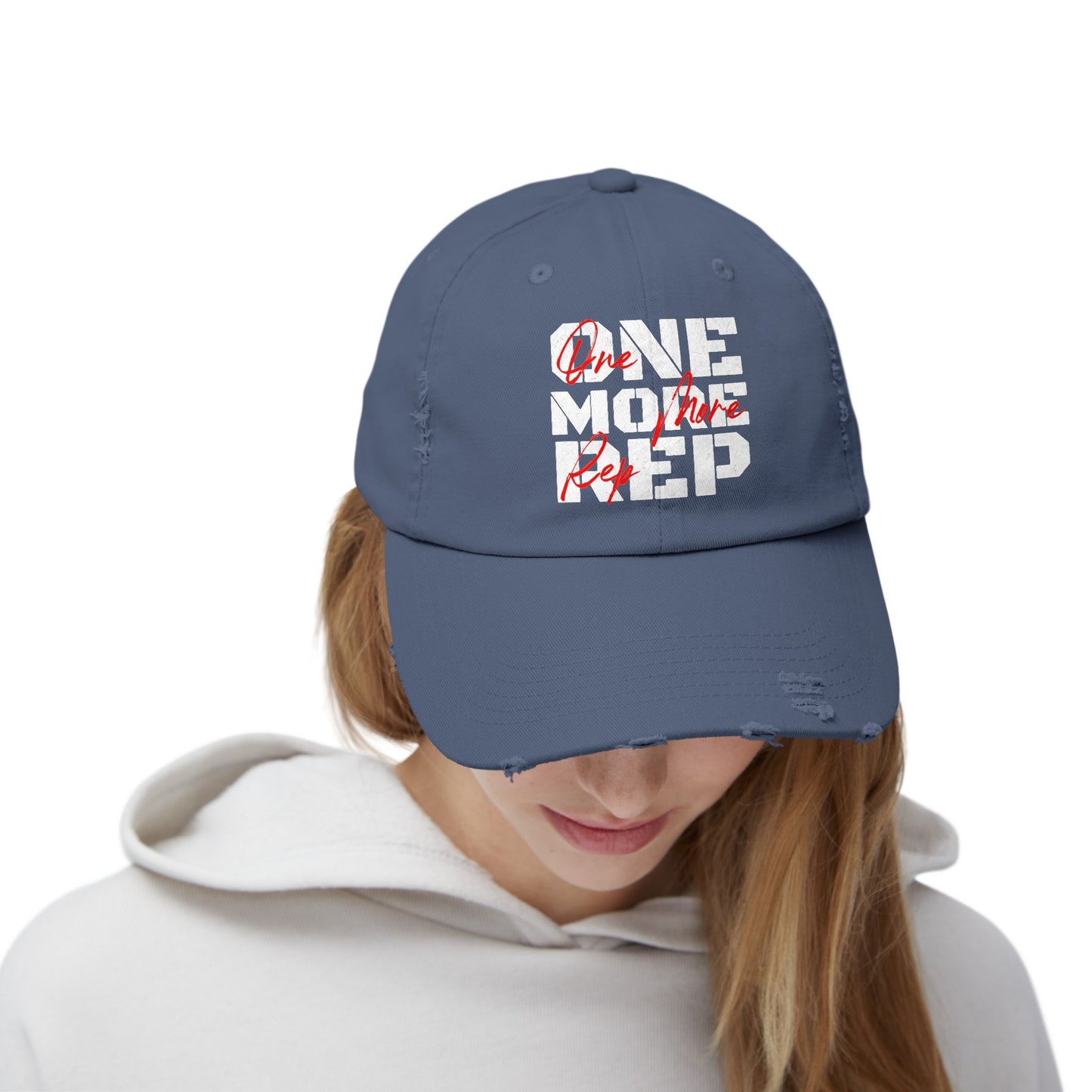 One More Rep Unisex Distressed Cap