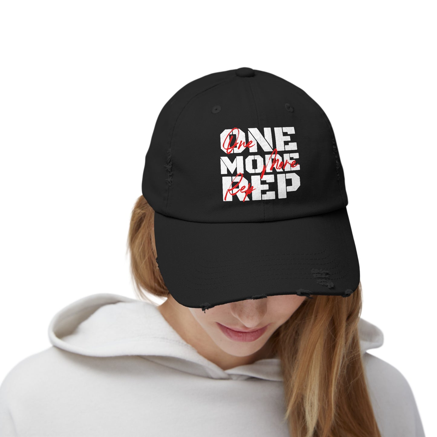 One More Rep Unisex Distressed Cap