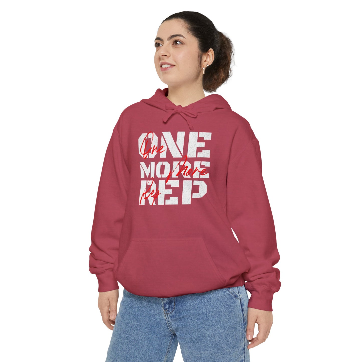 One More Rep Unisex Garment-Dyed Hoodie