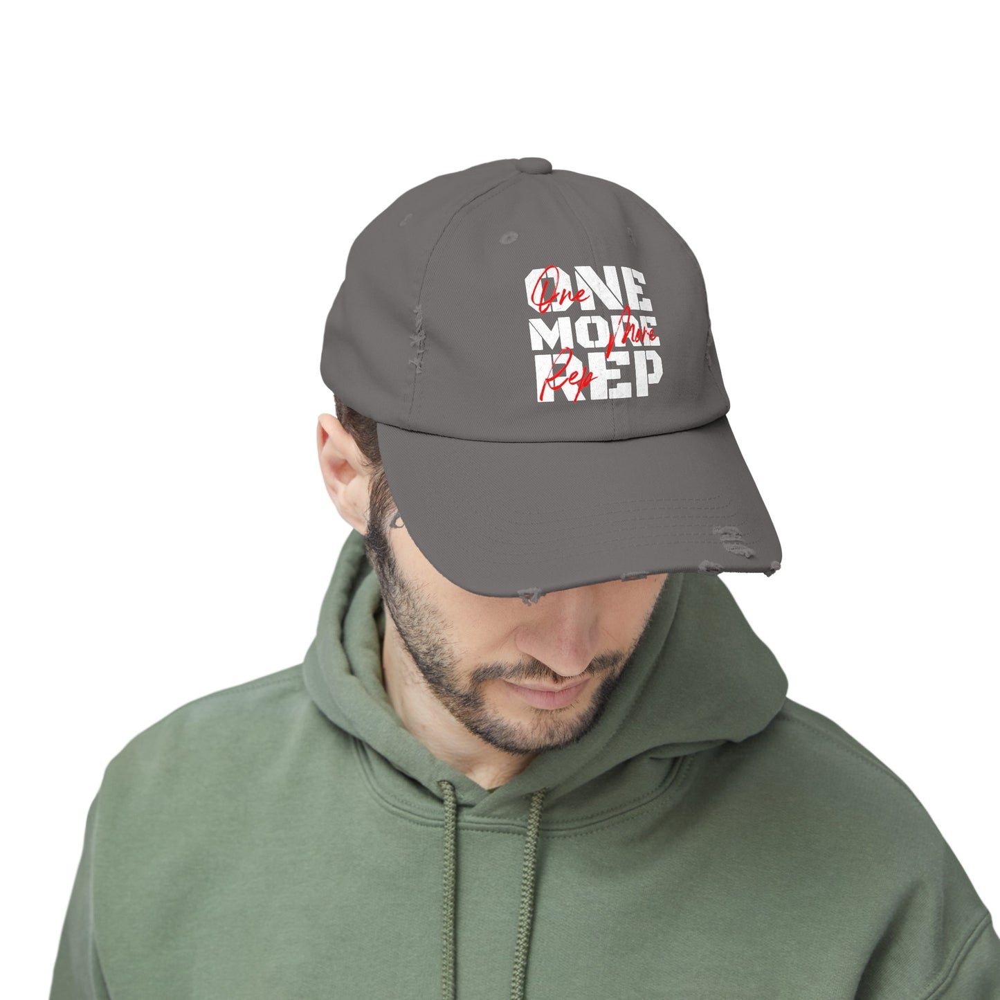 One More Rep Unisex Distressed Cap