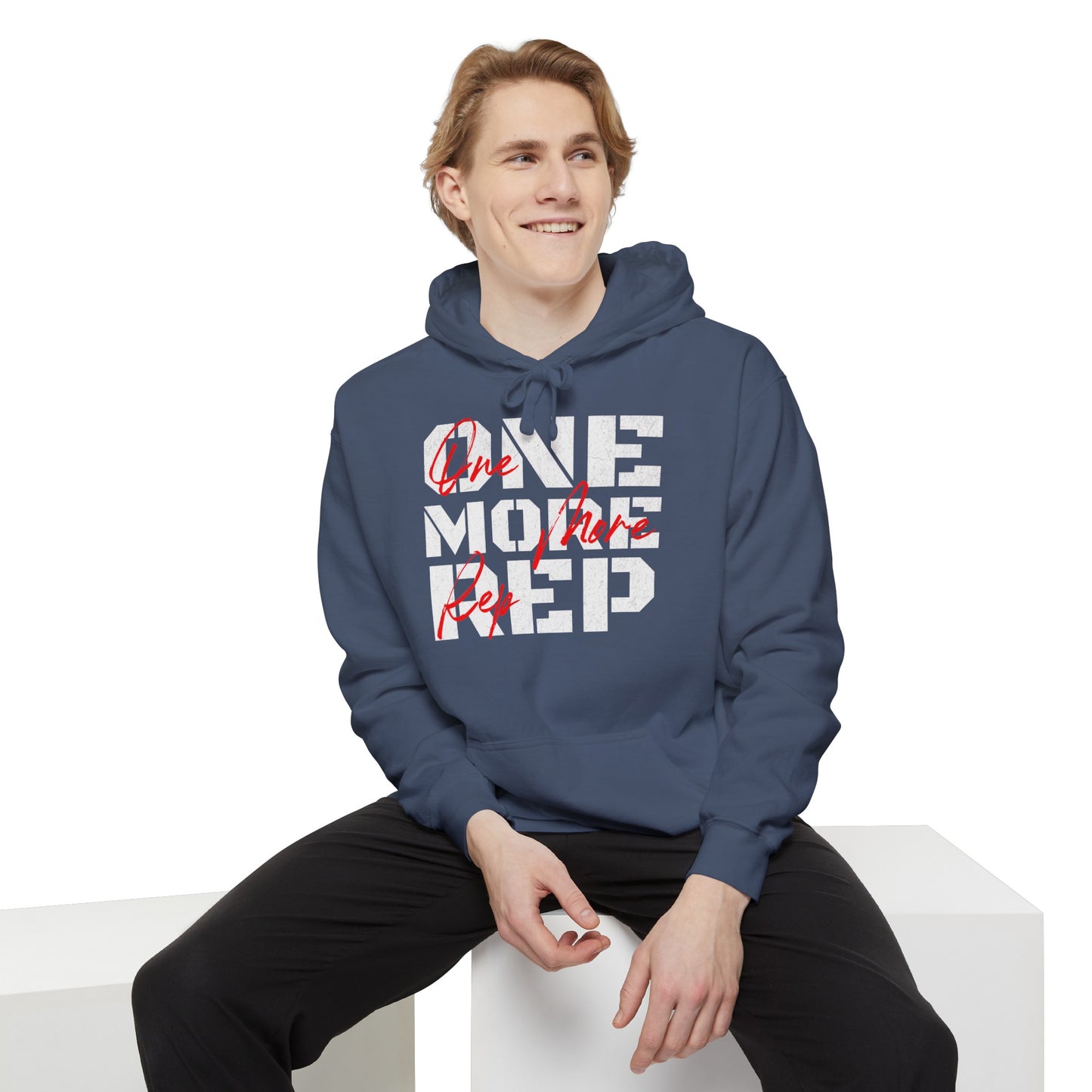 One More Rep Unisex Garment-Dyed Hoodie
