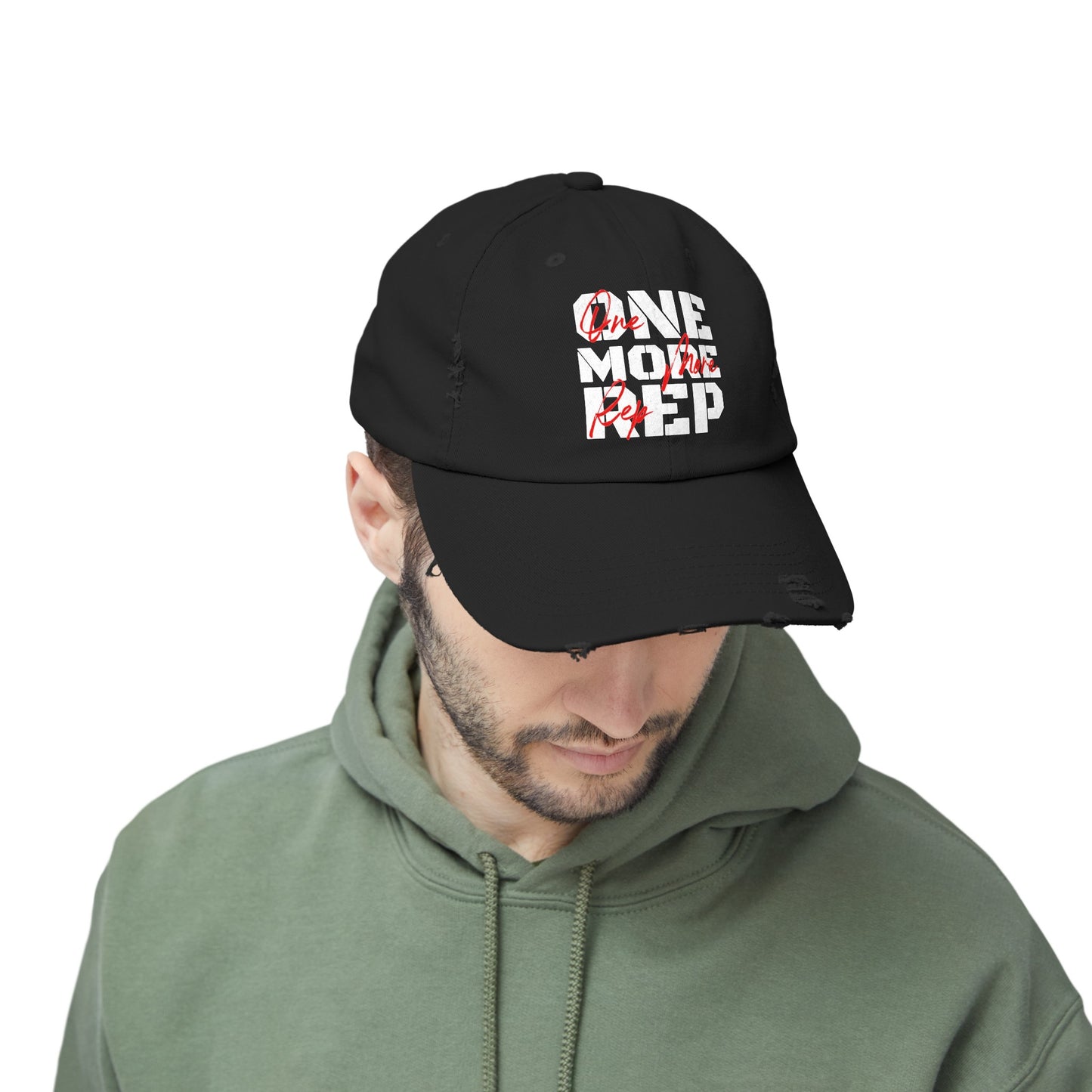 One More Rep Unisex Distressed Cap